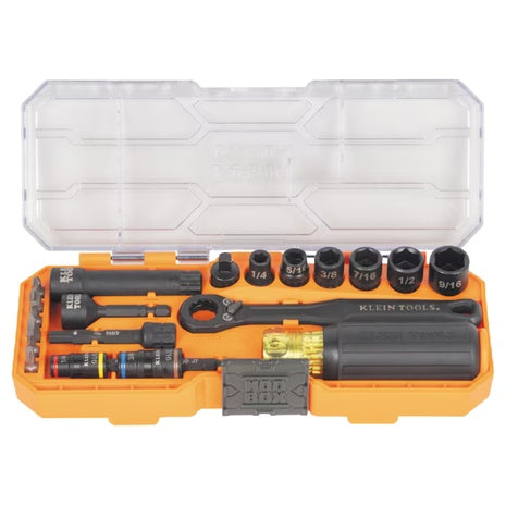 21-Piece Klein Tools KNECT Impact Pass Through And Flip Socket Starter Set