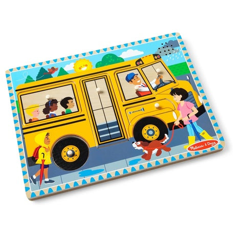 Melissa & Doug The Wheels on The Bus Song Wooden Peg Puzzle