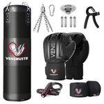 4FT Heavy Boxing Bag Set with 12oz Gloves, Chains & Hand Wraps