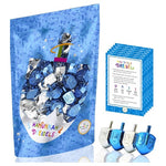 10-Pack Plastic Silver & Blue Metallic Dreidels