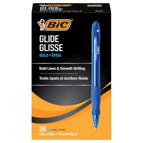 36-Pack BIC Glide Velocity Bold Ballpoint Pens