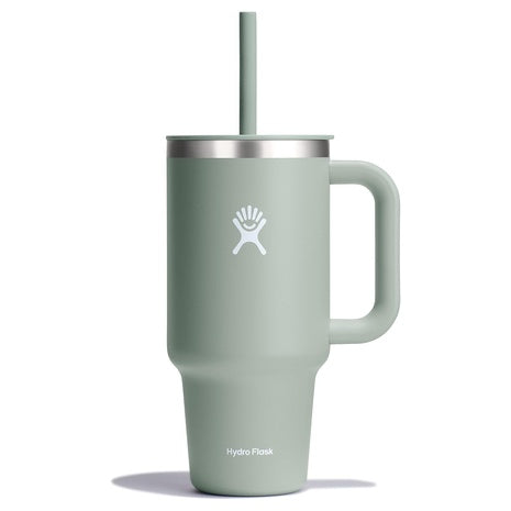 32oz Hydro Flask Insulated Stainless Steel Travel Tumbler W/ Lid & Straw (Agave)