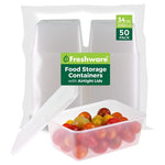 50 Freshware Plastic Deli Containers With Lids