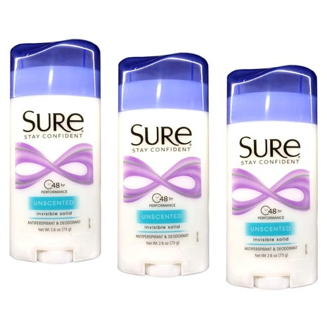 3-Pack Sure Women's Invisible Solid Deodorant