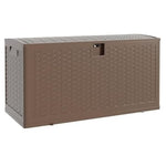 73-Gal Outdoor Storage Box Waterproof Lockable Resin Deck Box