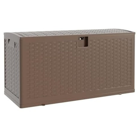 73-Gal Outdoor Storage Box Waterproof Lockable Resin Deck Box