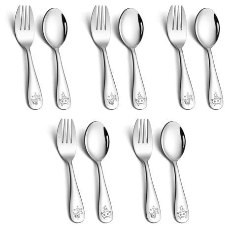 10-Piece Toddler Stainless Steel Utensils Set