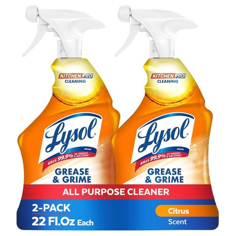 2 Lysol Pro Kitchen Spray Cleaner and Degreaser