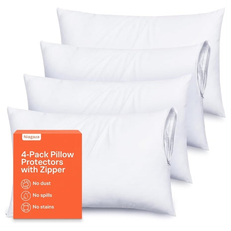4 Ultra Soft Zippered Pillow Protectors