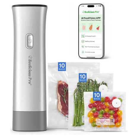75kPa Handheld Cordless Vacuum Sealer With 30-Pack Bags