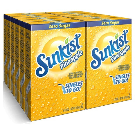 72 Sunkist Pineapple Singles To Go Drink Mix Packets