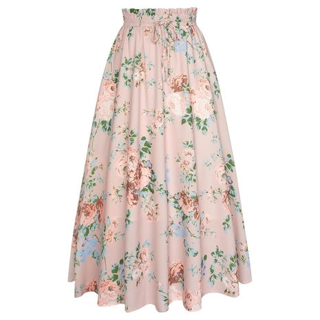 Scarlet Darkness Women's Victorian Floral Long Maxi Skirts With Pockets