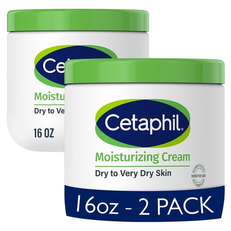 2-Pack 16oz Cetaphil Face & Body Moisturizer, Hydrating Moisturizing Cream