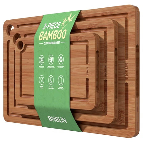 3-Piece Bamboo Cutting Board Set