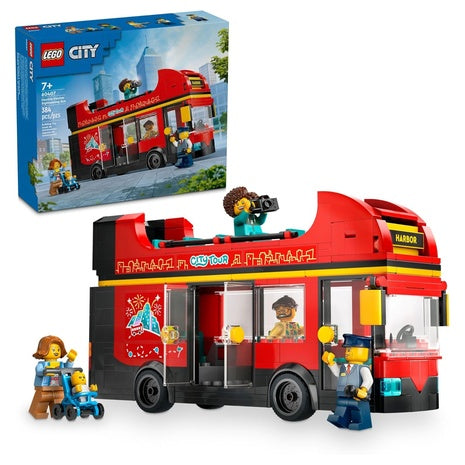 Lego City Red Double-Decker Sightseeing Bus Toy Vehicle Set