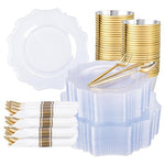 350-Piece Disposable Dinnerware Set with Pre-Rolled Napkins
