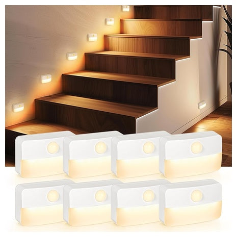 8-Pack Portable Motion Sensor Stair Lights