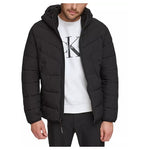 Men's Chevron Stretch Jacket With Sherpa Lined Hood