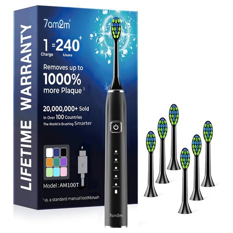 Sonic Electric Toothbrush With 6 Brush Heads