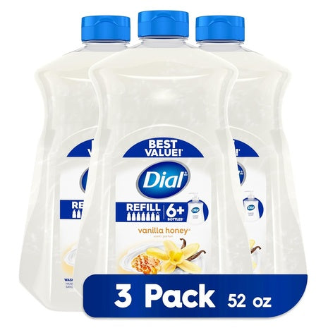 3-Pack 52 oz Bottles of Dial Liquid Hand Soap Refill
