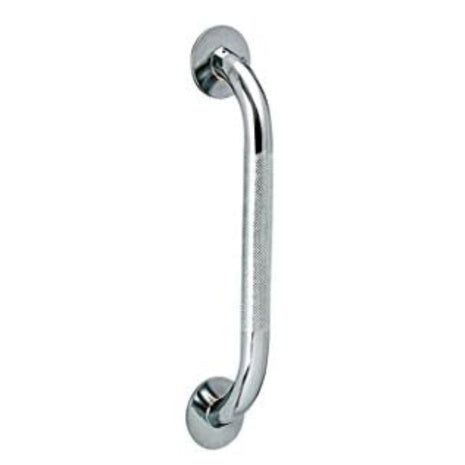 12" Drive Medical Silver Knurled Steel Wall Grab Metal Bar