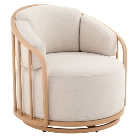 Better Homes & Gardens Lillian Swivel Birdcage Accent Chair (Cream Linen)