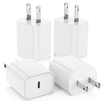 4 20W USB-C Fast Charging Wall Chargers