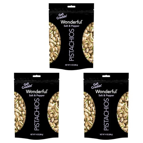 3-Pack Wonderful Pistachios Salt & Pepper