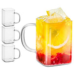 4-Pack Elegant Thin Square Drinking Glasses 8 oz