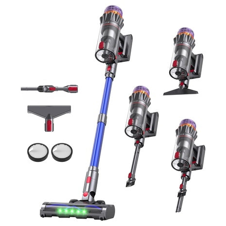 6-in-1 Cordless 600W/55Kpa 70mins Stick Vacuum Cleaner W/ Anti-Tangle Brush