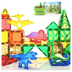 Dinosaur Magnetic Tile Building Set