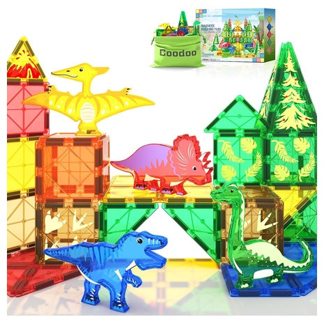 Dinosaur Magnetic Tile Building Set