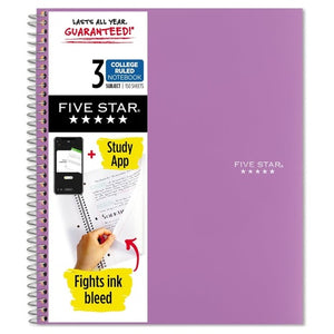Five Star 3-Subject Spiral Notebook (150 Sheets)