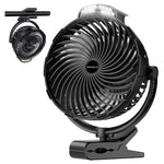 Tenvolti 8" 10000mAh 360 Deg. Clip-On Rechargeable Fan W/ LED Light
