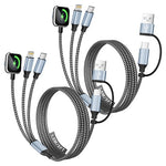 2 Pack 6-in-1 Travel Essentials Charging Cables With Apple Watch Chargers