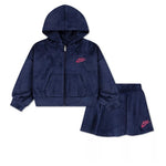 Nike Girls Velour Hoodie and Skirt Set (3 Colors)