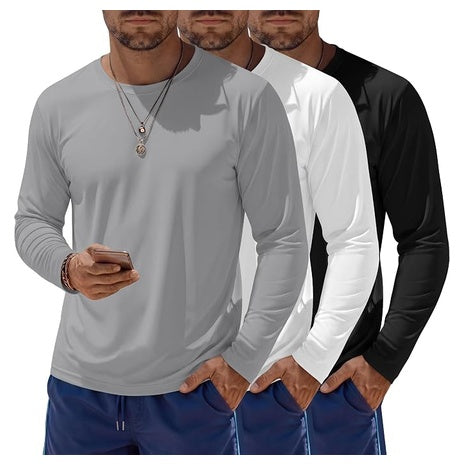 3-Pack August Alley Men's UPF 50+ Rash Guard Shirt