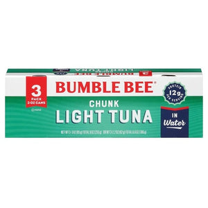 3 Bumble Bee Chunk Light Tuna In Water Cans