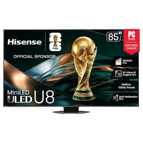 85" Hisense U8 Series 4K Ultra HDR Smart QLED Mini-LED Google TV