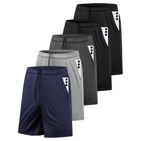 5-Pack Men's Quick Dry Athletic Gym Shorts