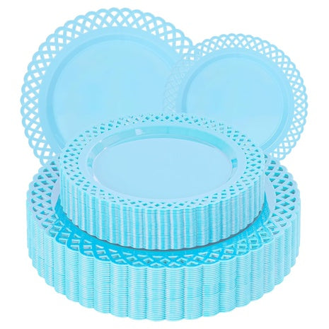 60 Blue Plastic Plates