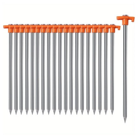 20-Pack 9.84" Heavy Duty Galvanized Non-Rust Tent Stakes