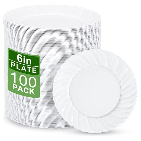 100 White Or Ivory Dessert Plates