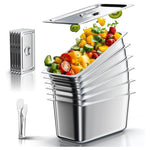 6-Pack Premium Thickened Stainless Steam Table Hotel Pans With Lid