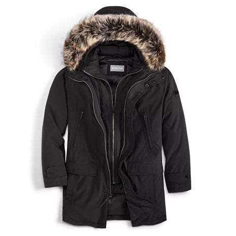 Michael Kors Men's Hooded Bib Snorkel Parka Coat