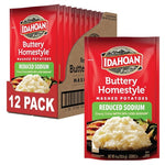 12-Pack Idahoan Reduced Sodium Buttery Homestyle Mashed Potatoes (OU-D)