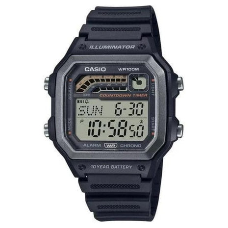 Casio Men's Digital Watch With Black Resin Band