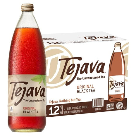 12 Tejava Unsweetened Black Iced Teas (1L)