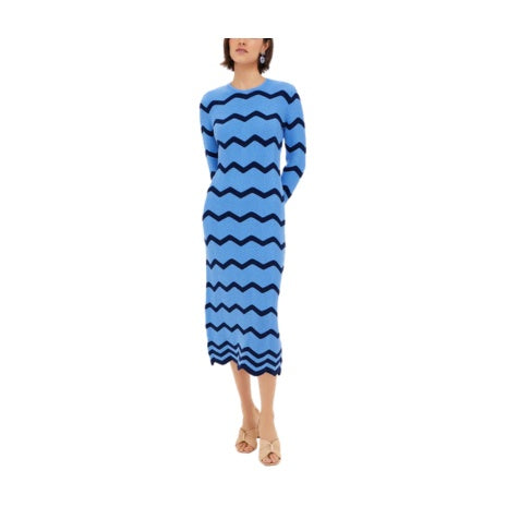 Zig-Zag Knit Midi Dress