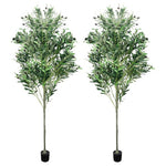 2 6ft Faux Olive Trees with Planters